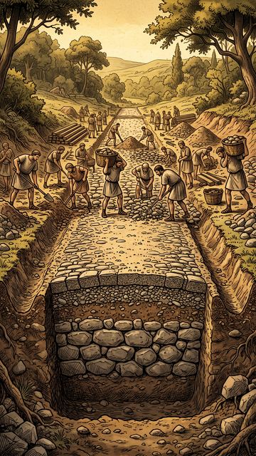 Still from the episode “Why are Roman roads so straight?”