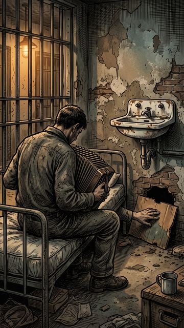 Still from the episode “Escape from Alcatraz: Spoons, Dummy Heads and a Raft”